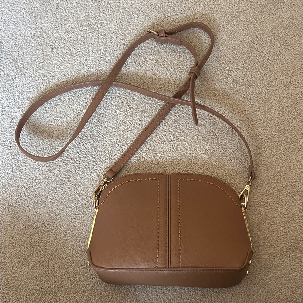 Classic Brown Crossbody Bag - Minimal Leather Shoulder Purse